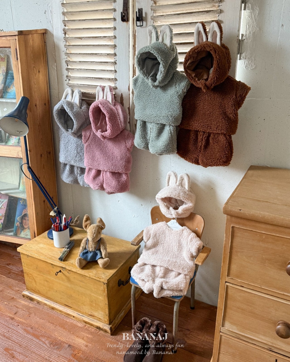 BANANAJ16|(83-127cm) 拉布布毛絨兩面穿套裝3