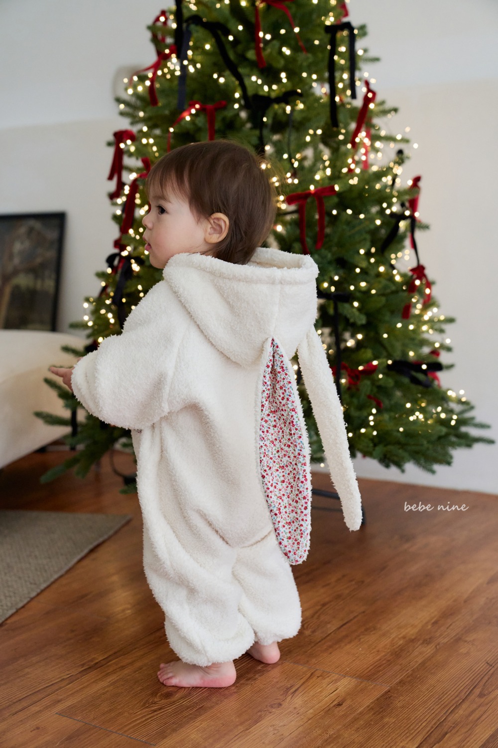 bebe nine07 (65cm-75cm) 2色碎花雪兔連身衣