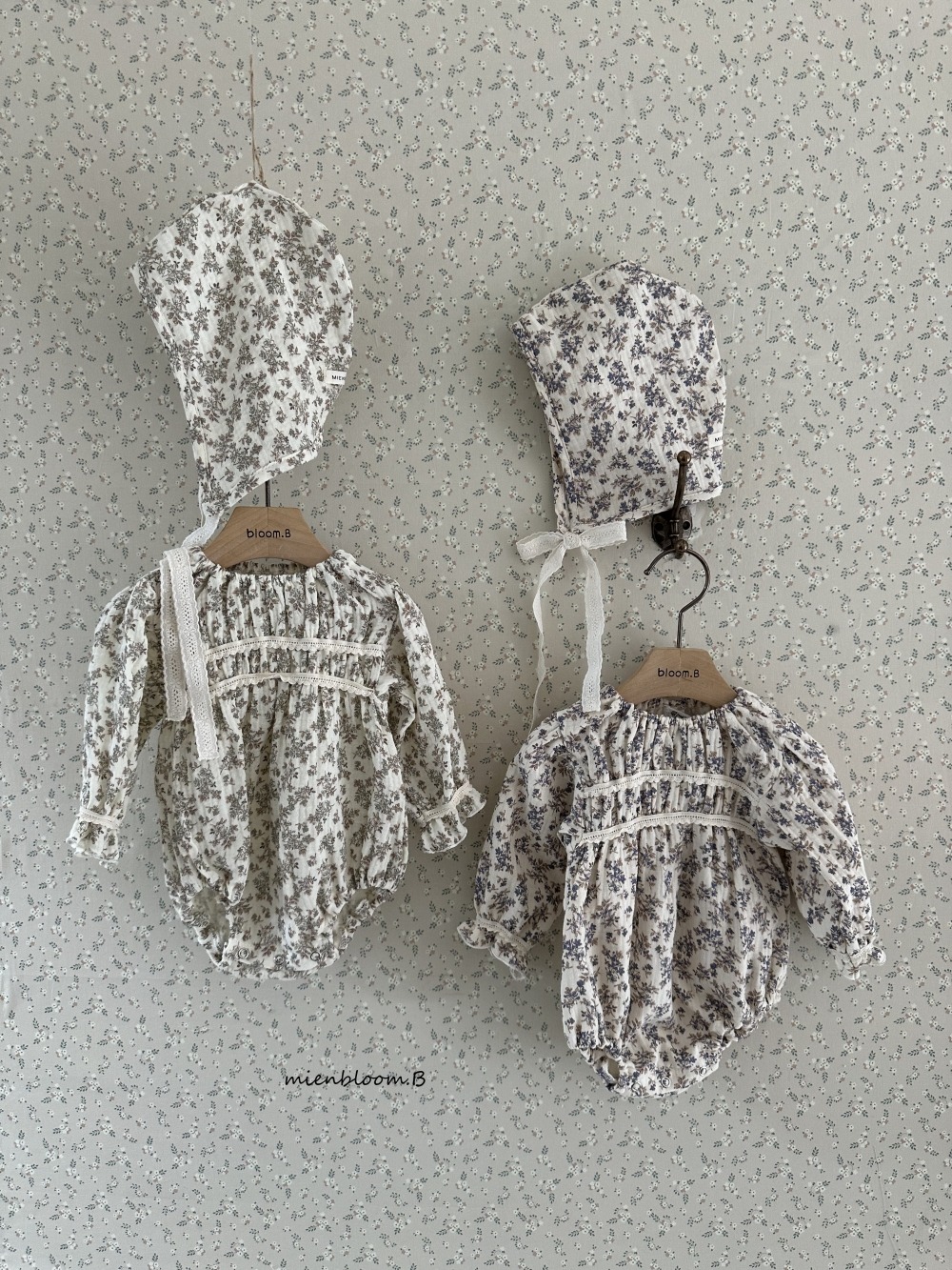 Bloom.b14｜(bebe) 滿版碎花綁帶帽
