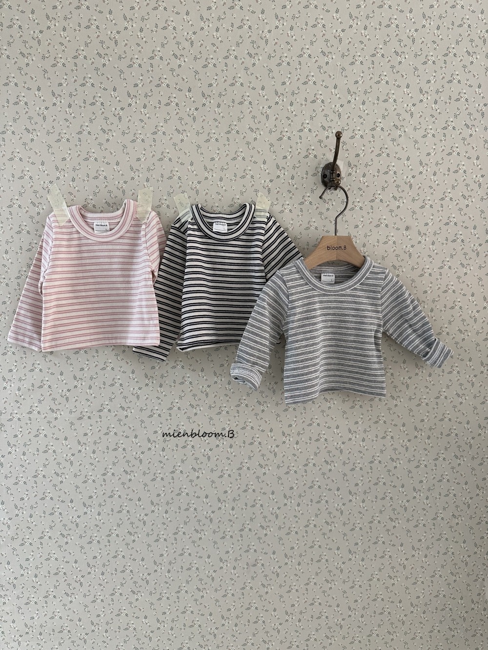 Bloom.b57｜(3m-24m/85cm-125cm) 雙條紋圓領上衣