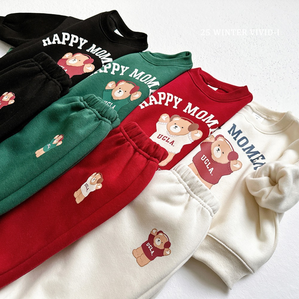 vivid91｜(78cm-125cm) 小熊印花休閒套裝