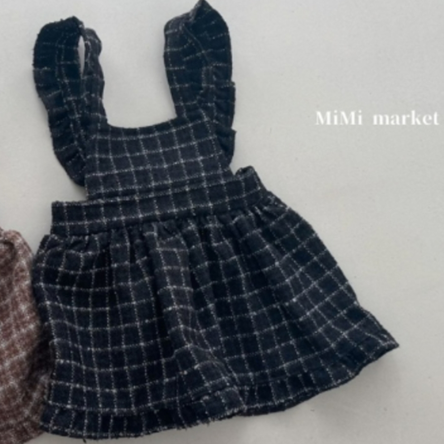 mimi market01|(65-85cm) 格紋圍裙洋裝5