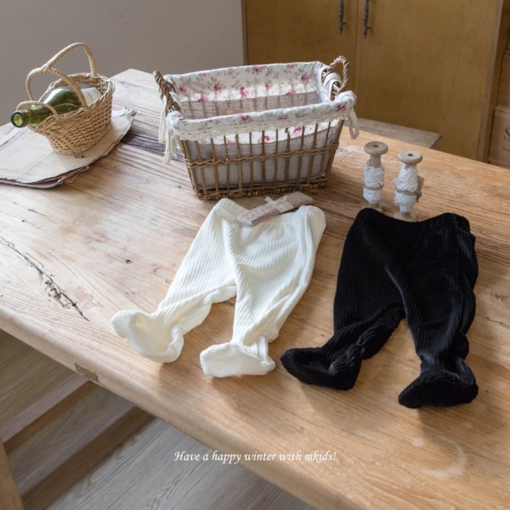 M-KIDS12｜(55-80cm) 2色羅紋內搭褲襪