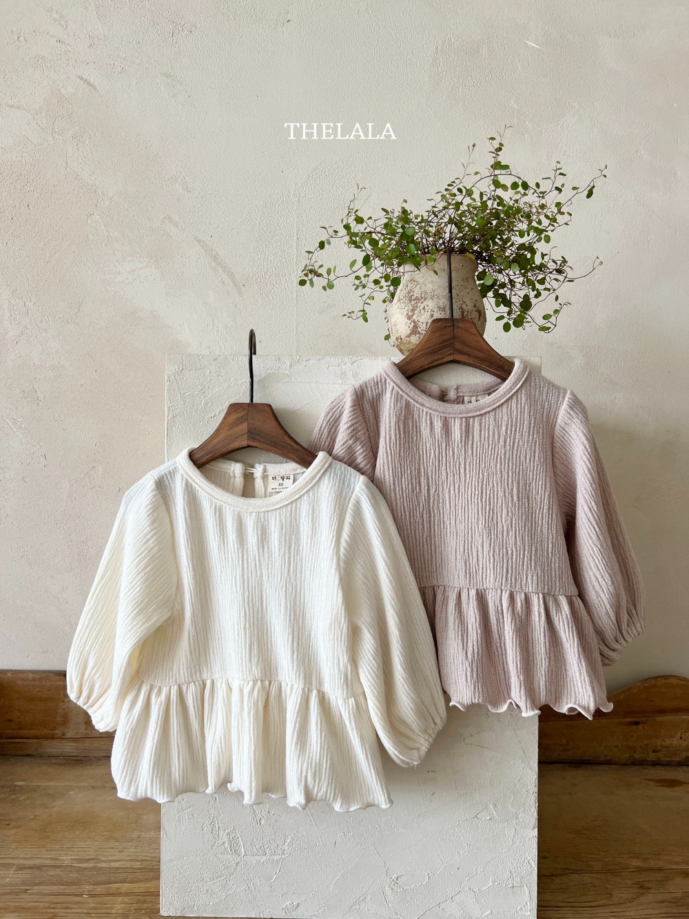 thelala21｜ (1y-6y) 細摺荷葉裙擺上衣