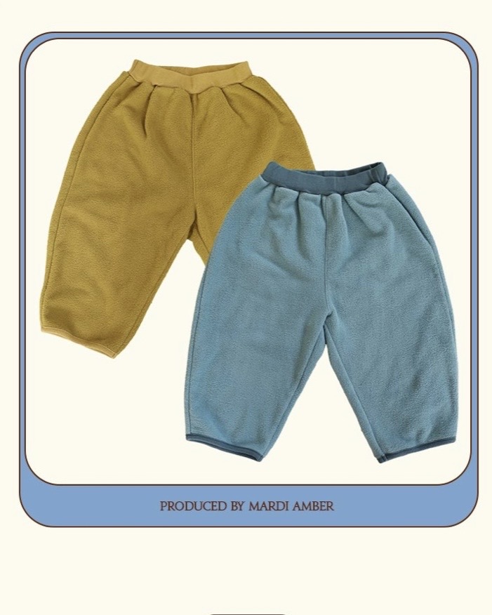 Amber 10｜(90-130cm) 2色柔軟羊毛縮口褲