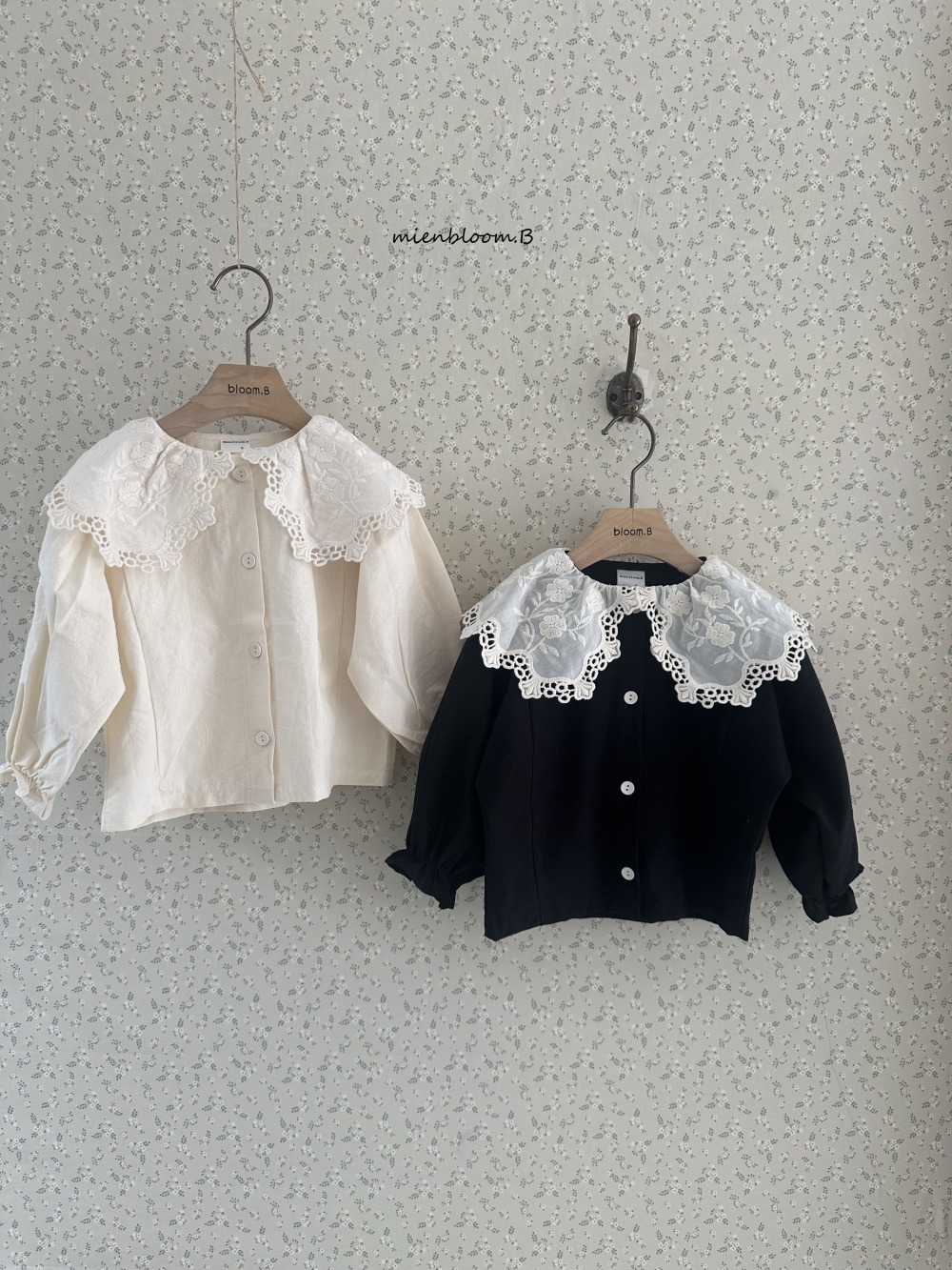 Bloom.b22｜(85cm-125cm) 蕾絲花領襯衫