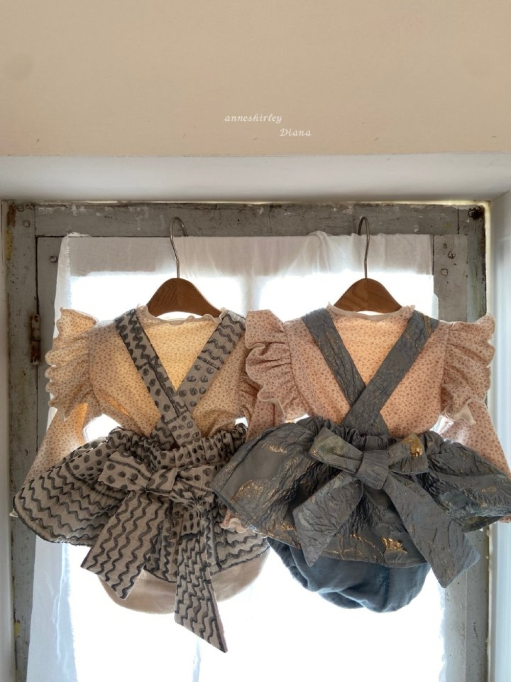 Anne Shirley24｜(3m-18m) 2色法式吊帶裙包屁褲