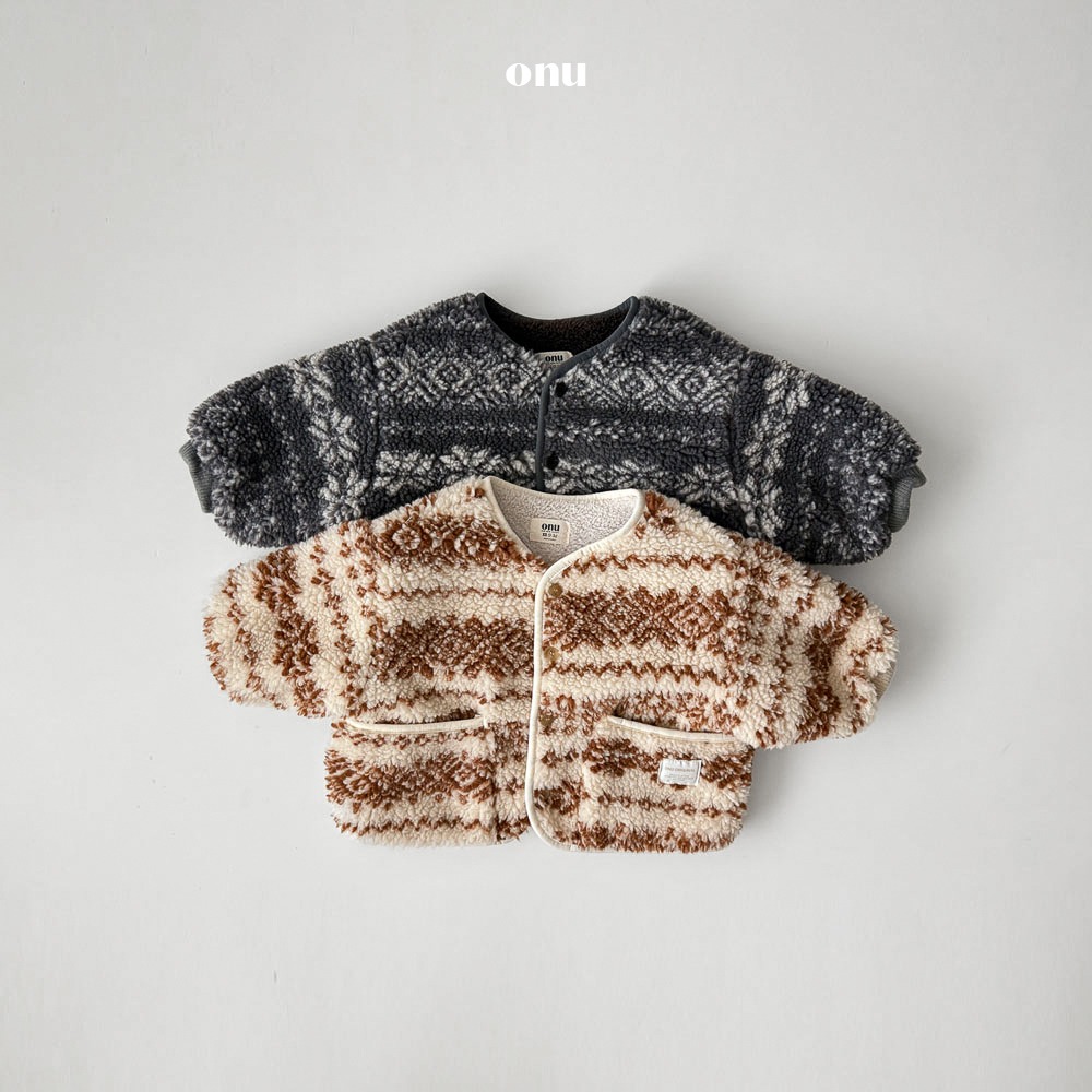 onu 15｜(70cm-115cm) 北歐印花刷毛外套