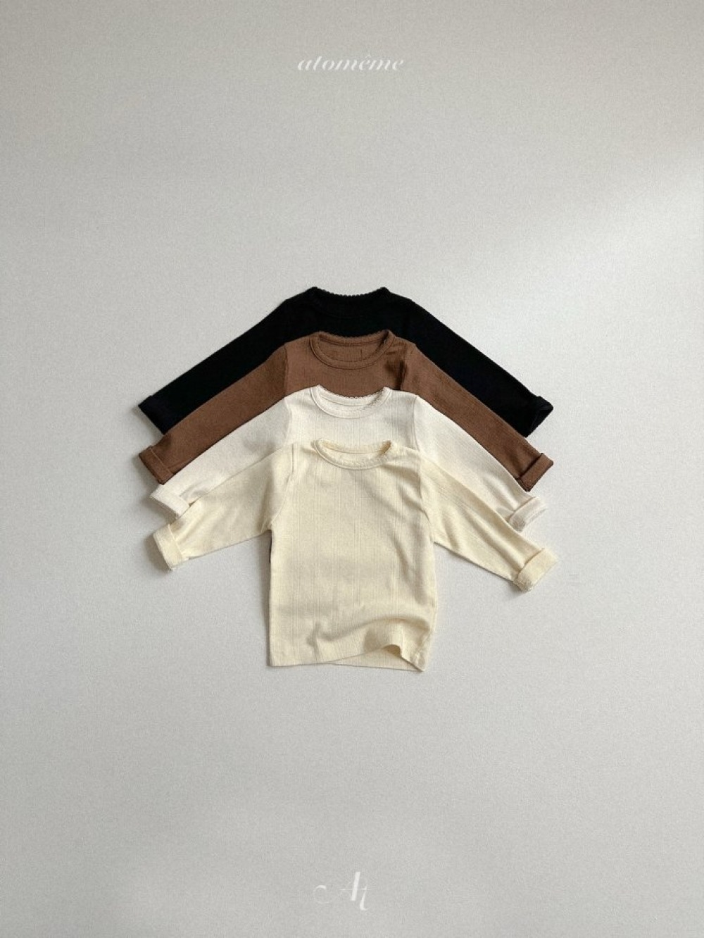 Atomeme20｜(70cm-110cm) 透氣滾邊素面上衣