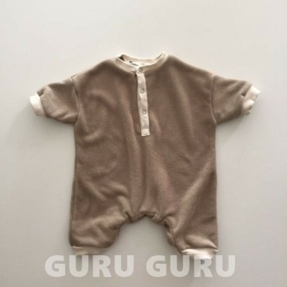 GURU GURU01｜(6m-24m) 2色抓絨排釦連身衣
