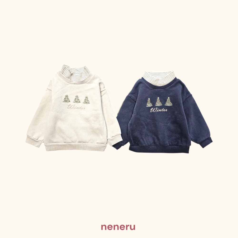 neneru26｜(70cm-125cm) 2色聖誕樹印花高領上衣