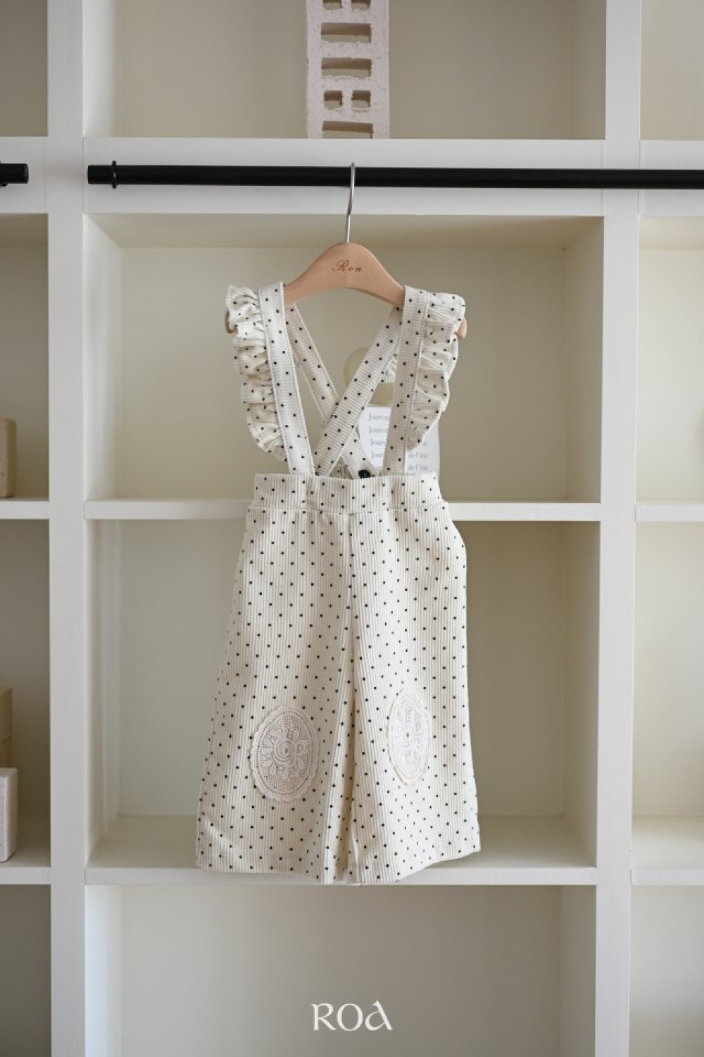 ROA29｜(80cm-120cm) 2色氣質點點吊帶褲