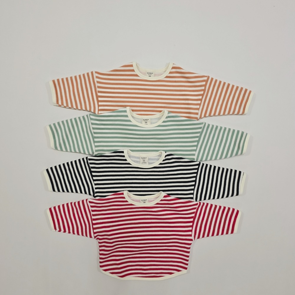 Soybean34｜(75cm-118cm) 條紋內刷毛上衣