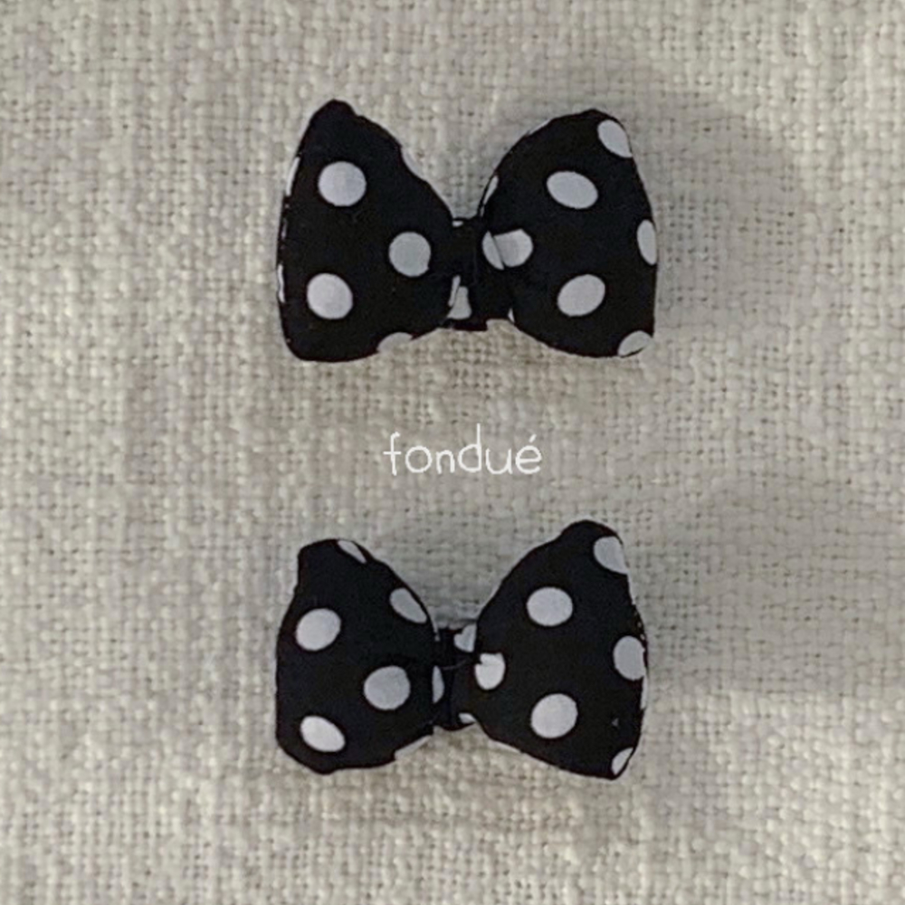 Fondue 39｜(Free)  點點蝴蝶結髮夾