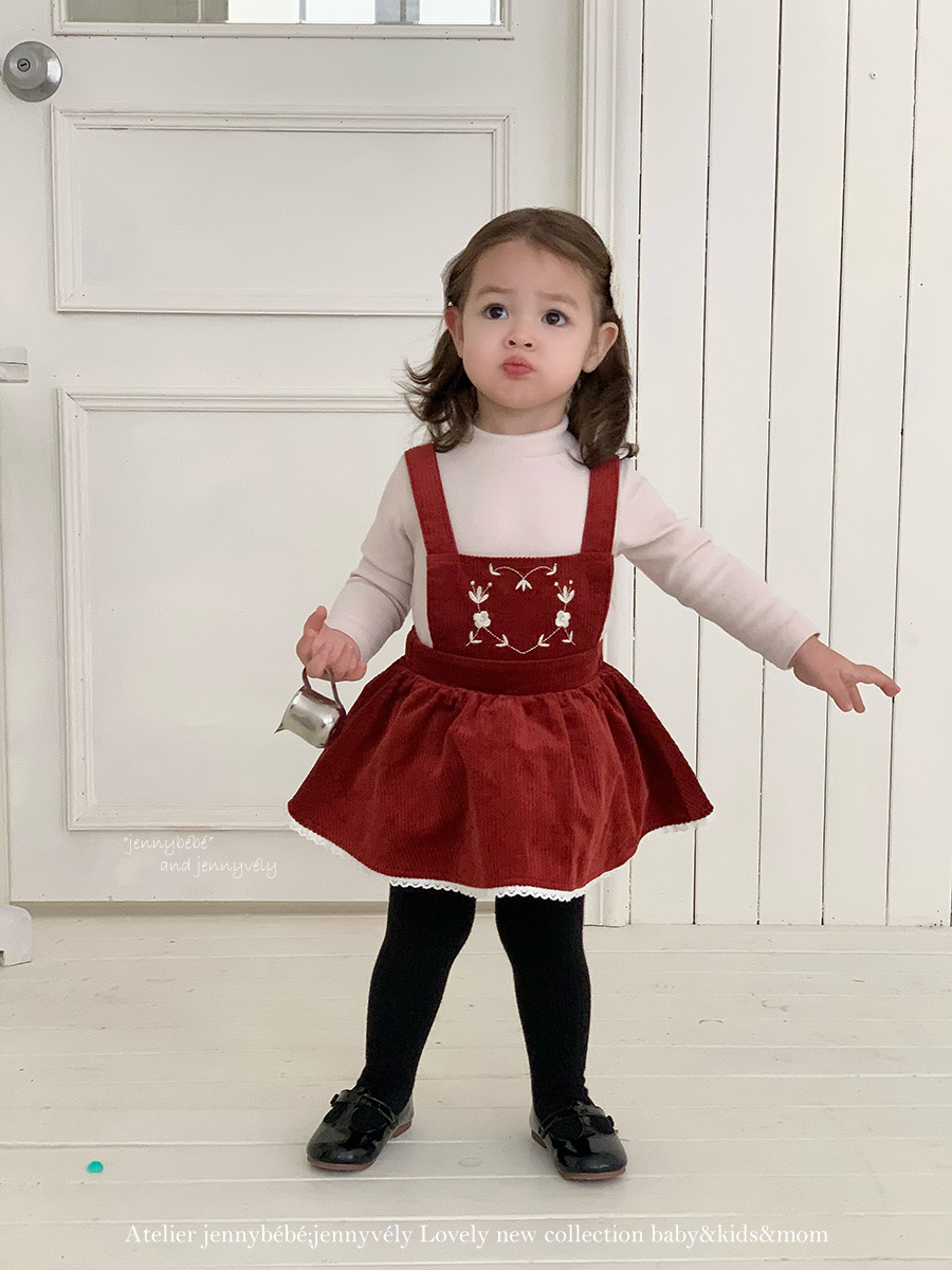 JE 658｜(73-100cm)  燈芯絨吊帶包屁裙