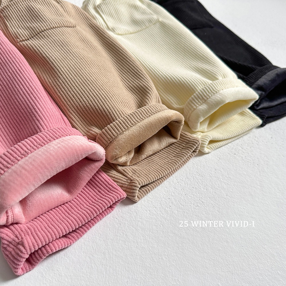 vivid36｜(78cm-125cm) 柔軟燈芯絨刷毛長褲