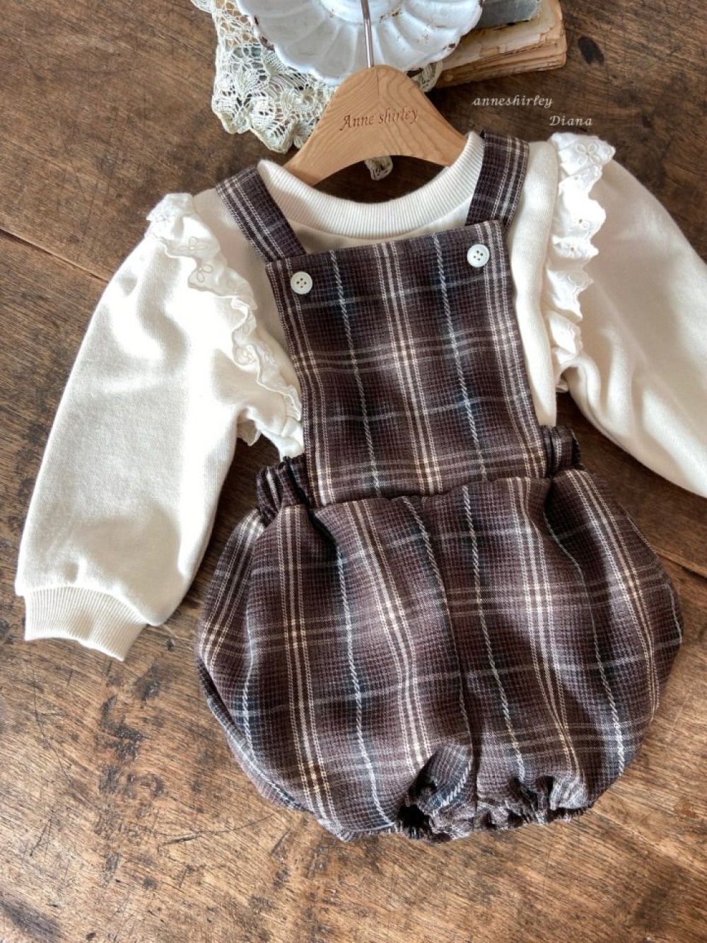 Anne Shirley17｜(3m-22m) 1色經典格紋吊帶褲