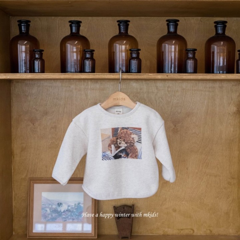 M-KIDS40｜(65-115cm) 2色美國小熊印花休閒上衣