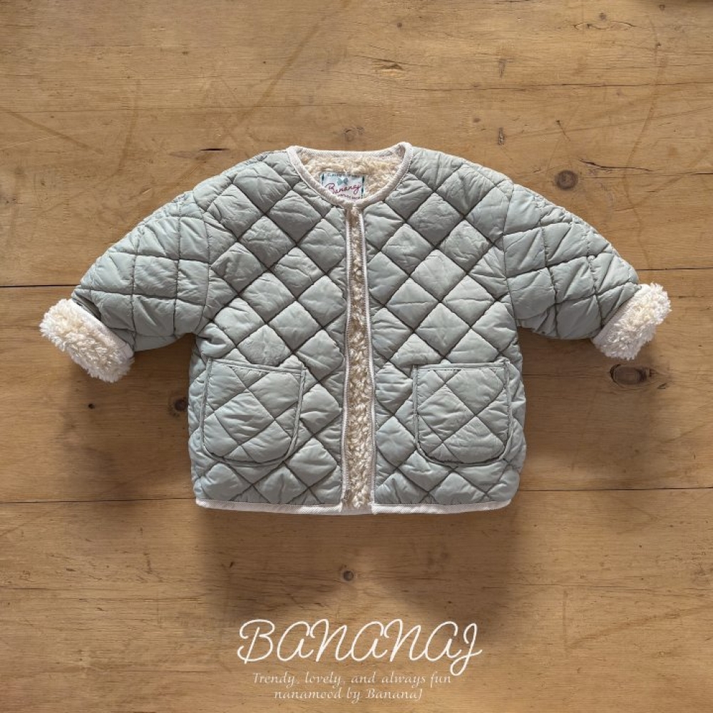 BANANAJ32｜(95-127cm)  菱格絨毛雙面外套