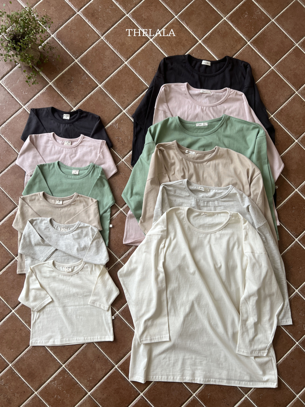 thelala13｜ (1y-6y-mom) 基本款素面七分袖