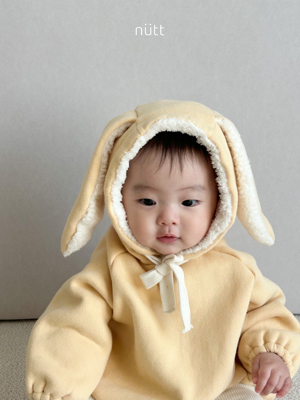 Nutt09｜(3m-16m) 小兔刷毛連身包屁衣