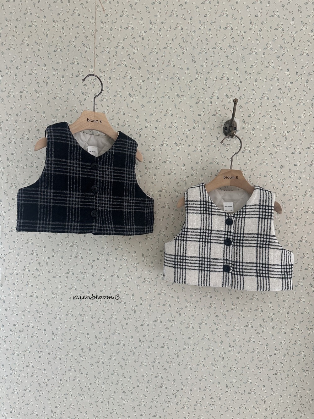 Bloom.b39｜(3m-24m) 英倫格紋背心