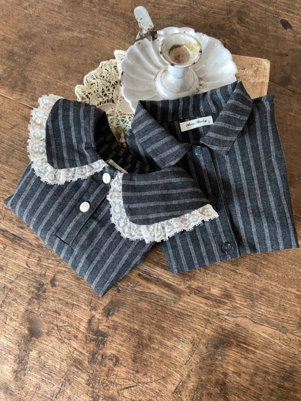 Anne Shirley22｜(3m-20m) 1色蕾絲線條襯衫