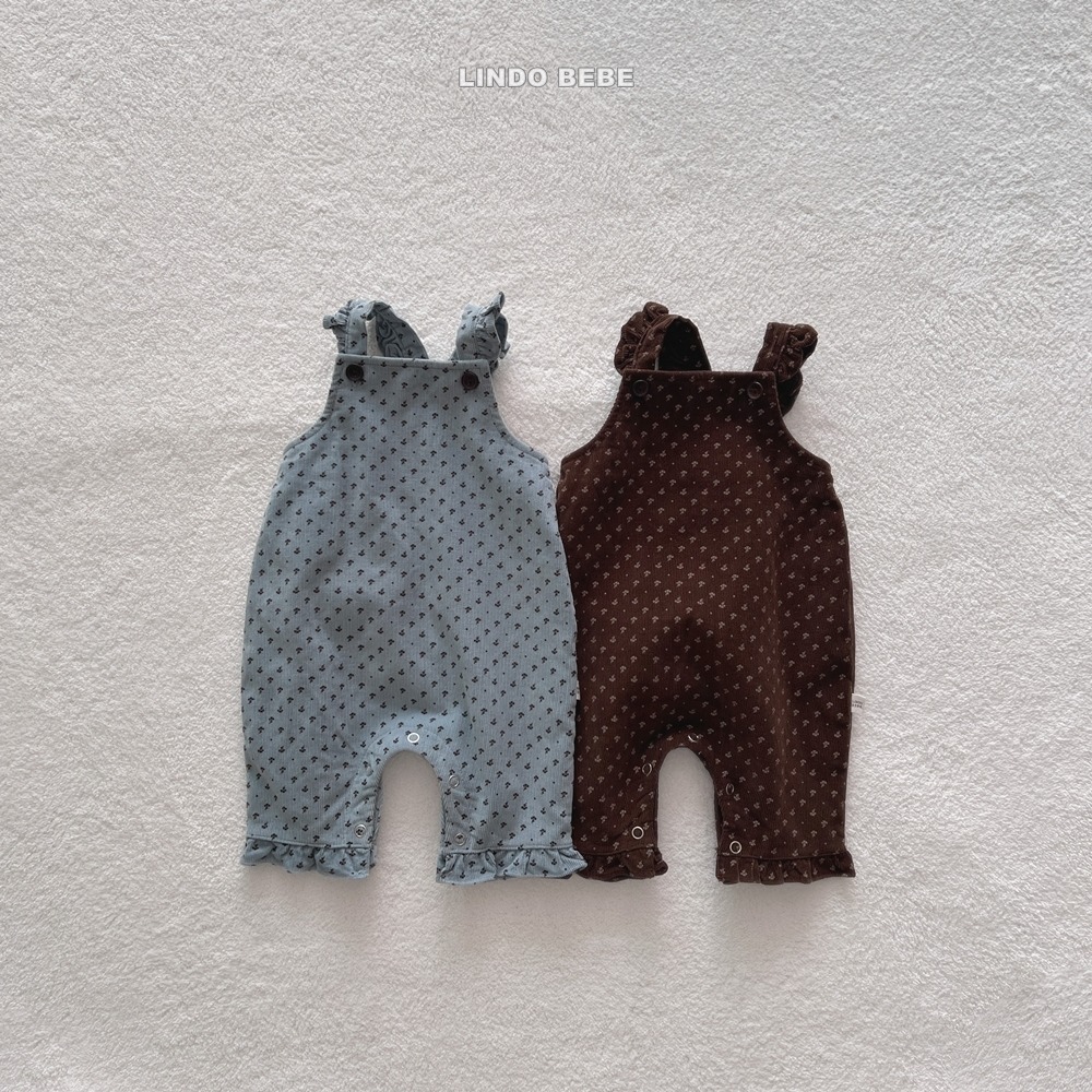 Lindo21｜(3m-18m) 荷葉摺邊吊帶連身扣