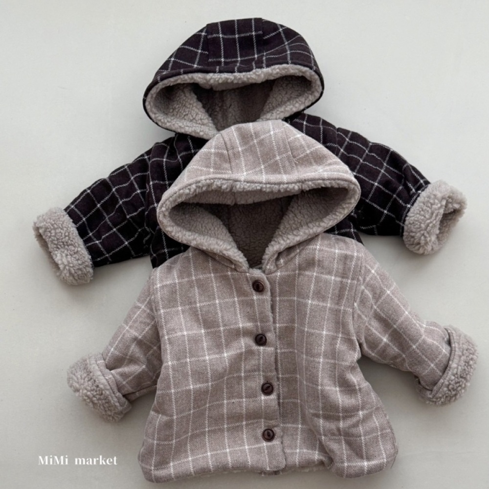 mimi market08 (65-85cm) 格子鈕扣外套2