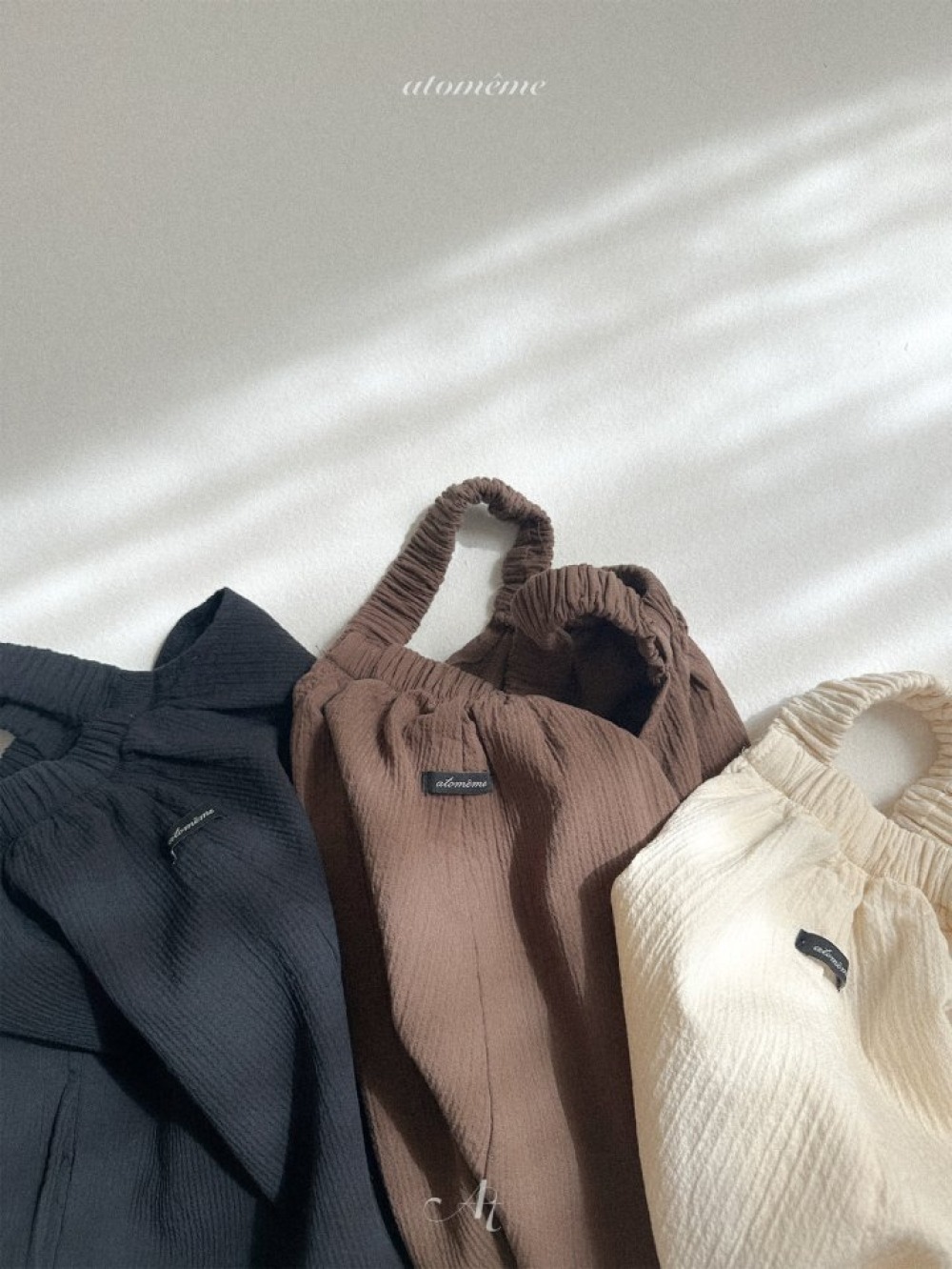 Atomeme06｜(70cm-110cm) 壓線平口吊帶連身褲