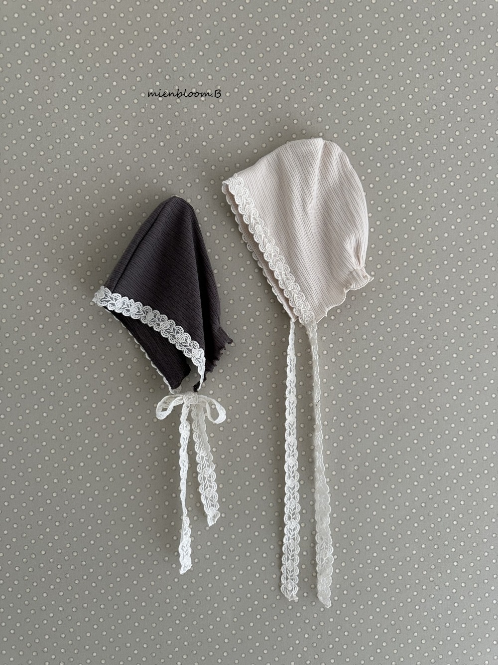 Bloom.b03｜(bebe) 細線條蕾絲綁帶帽