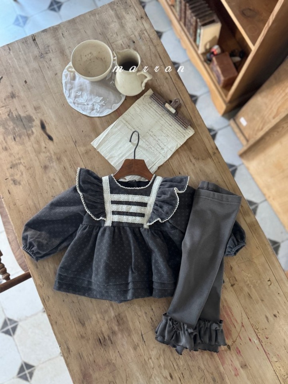 Marron 21｜(1y-6y) 荷葉邊緊身褲