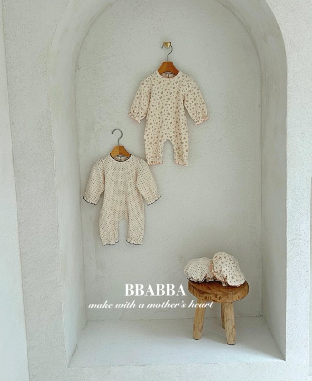 BBABBA27｜(60cm-83cm)  2色花滾邊連身衣