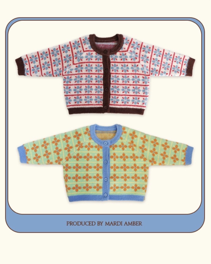 Amber 09｜(90-130cm) 2色印花刷毛開襟外套