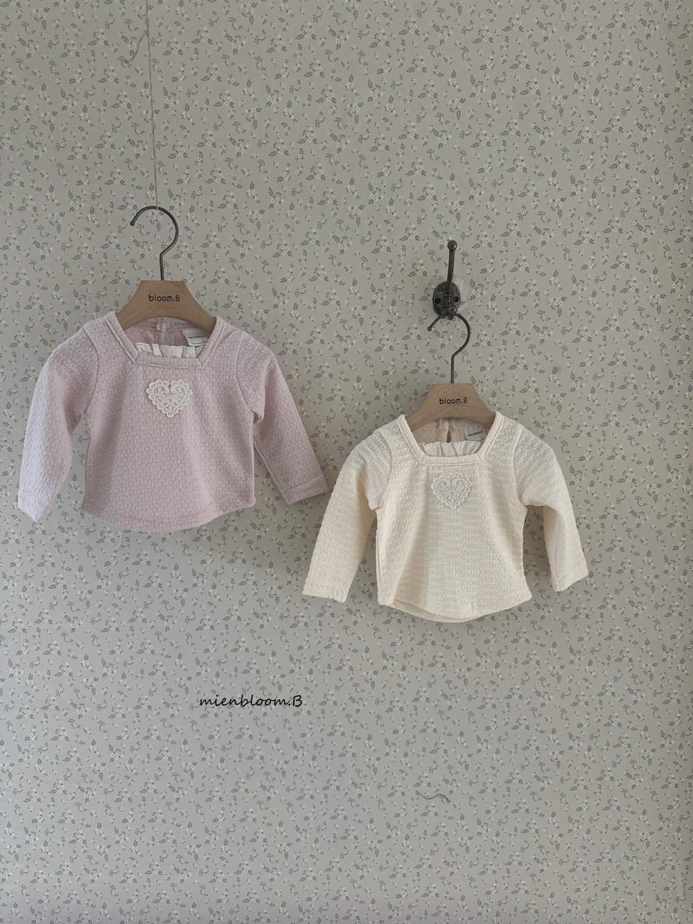 Bloom.b51｜(3m-24m/85cm-125cm) 方領蕾絲刺繡上衣