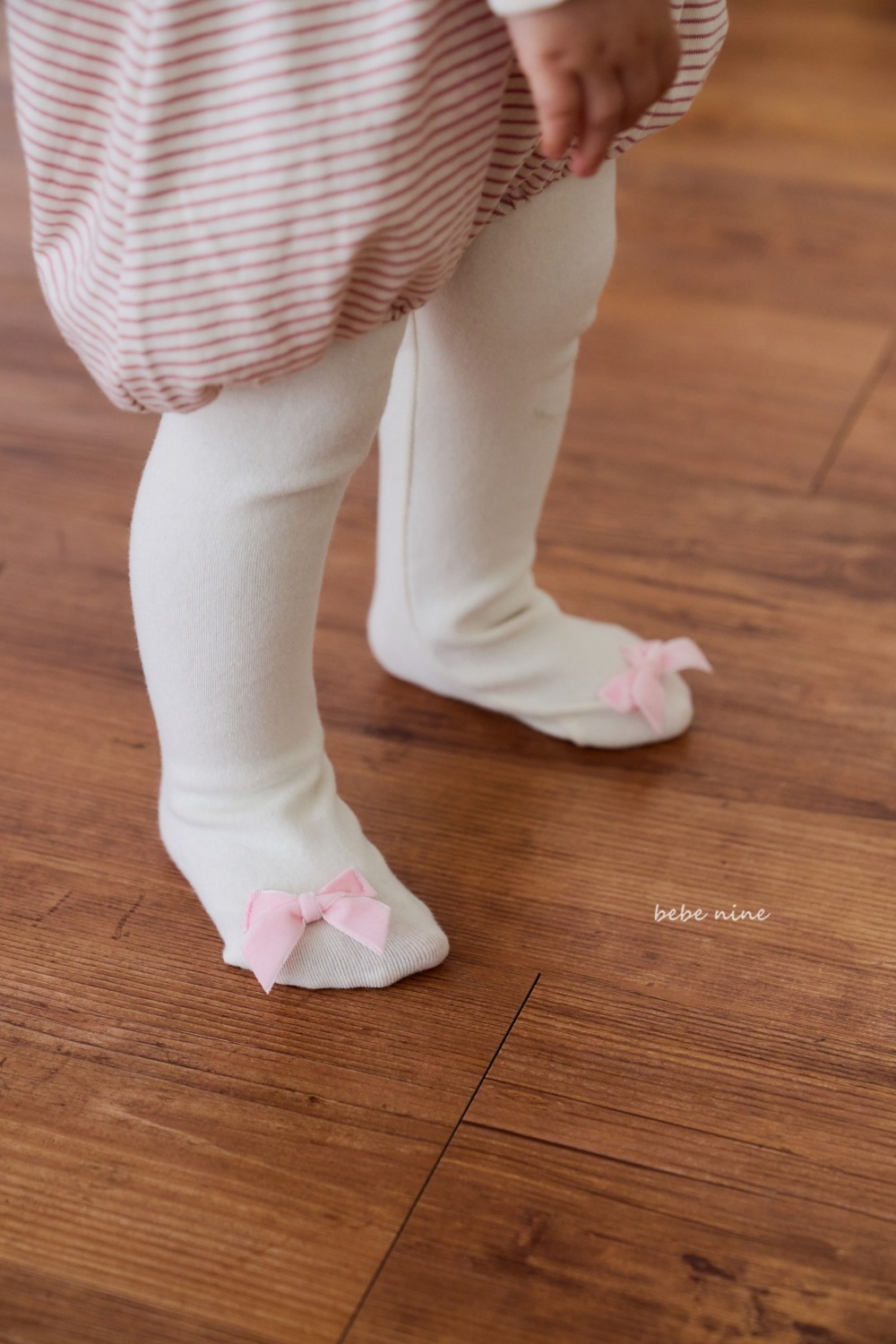 bebe nine21 (65cm-75cm) 3色蝴蝶結緞帶褲襪