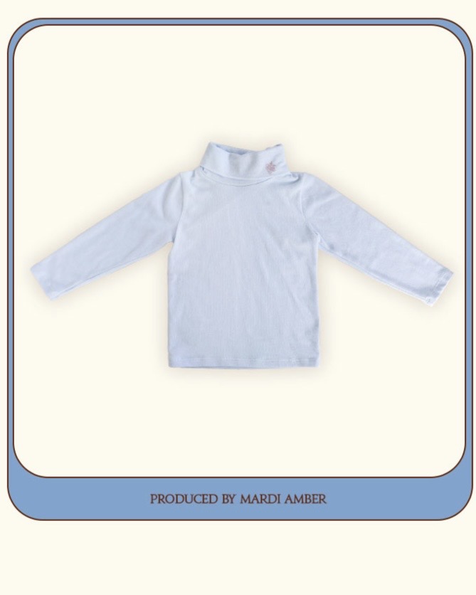 Amber 06｜(90-130cm) 3色柔軟小印花高領上衣