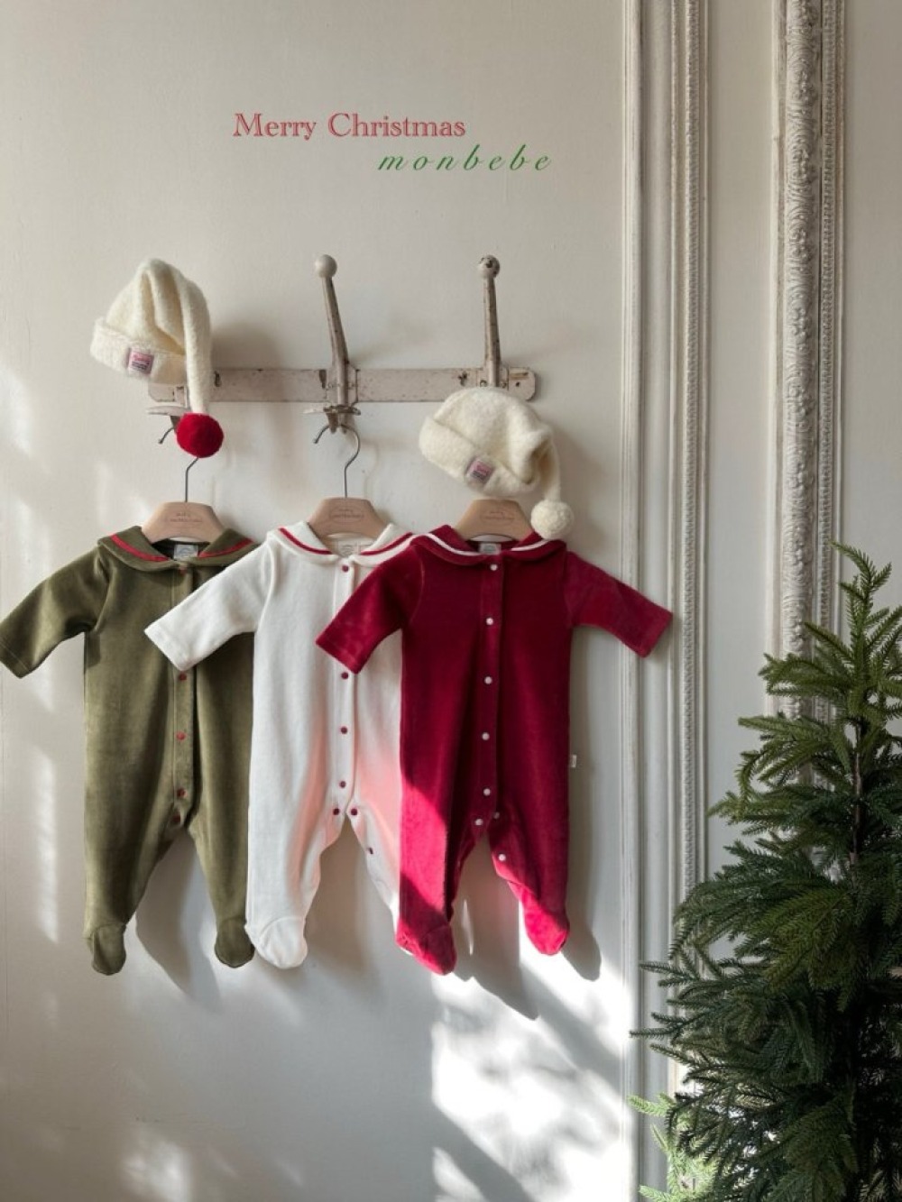 MONBEBE38｜(0m-6m) 水手領連身排扣衣