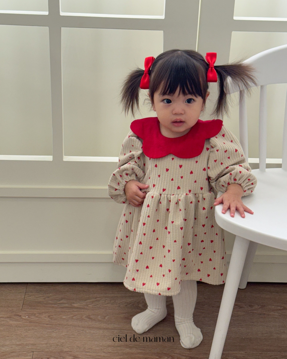Cieldemaman18｜(3M~15M)  愛心翻領連身裙