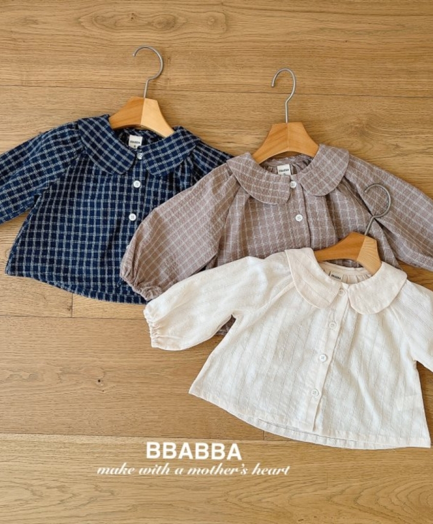 BBABBA22｜(60cm-83cm)  3色圓領菱格上衣