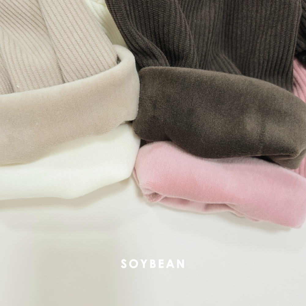 Soybean42｜(75cm-118cm) 剪裁刷毛直筒長褲