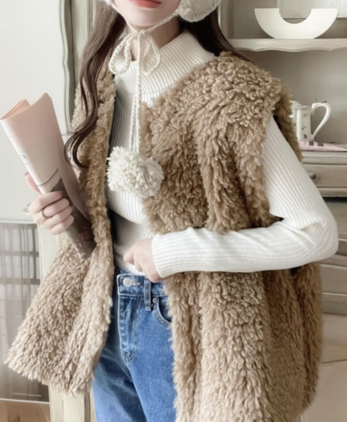 JAVA 兩面穿 毛絨背心