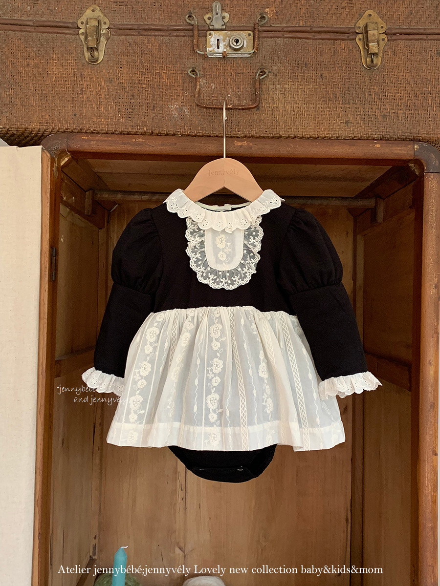 JE595｜(66cm-90cm) 英國風公主泡泡袖包屁衣