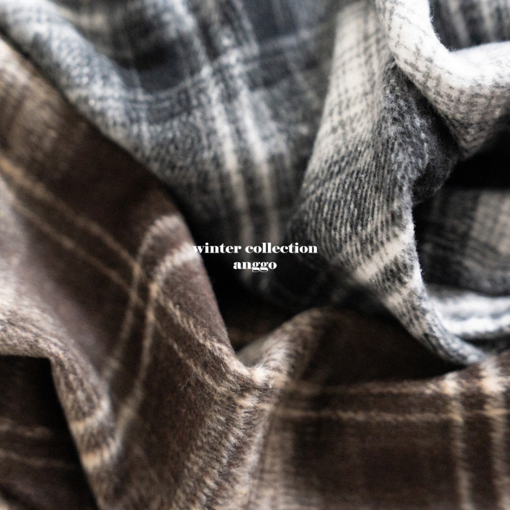 anggo04｜(75cm-120cm) 冬季格紋抽繩長褲