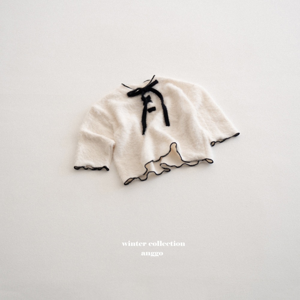 anggo07｜(75cm-120cm) 毛絨蝴蝶綁帶上衣