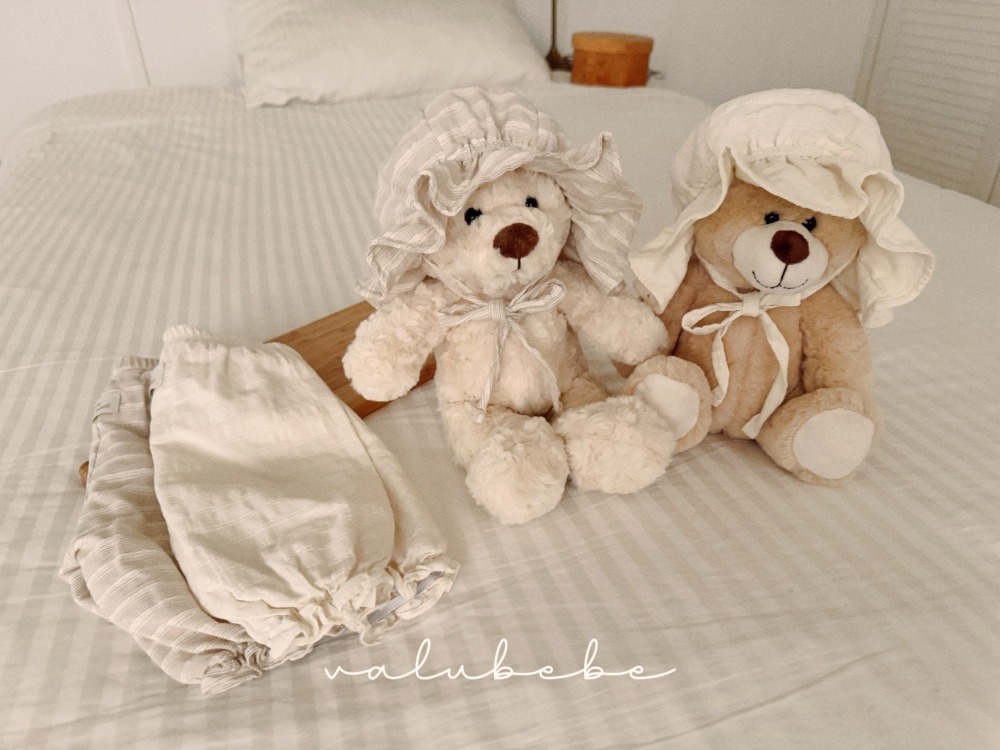 Valubebe20｜(65-90) 棉麻花苞帽