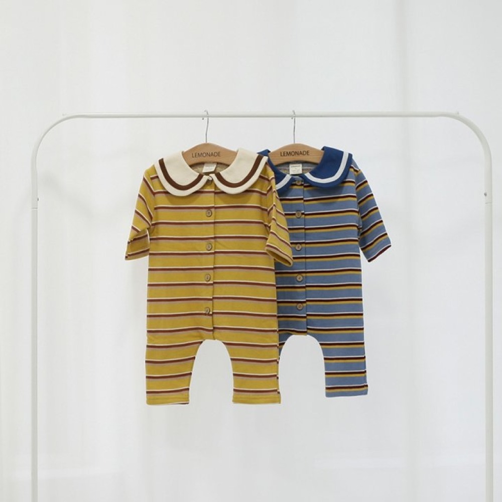 LEMONADE09｜(55cm-85cm) 3色條紋翻領連身衣