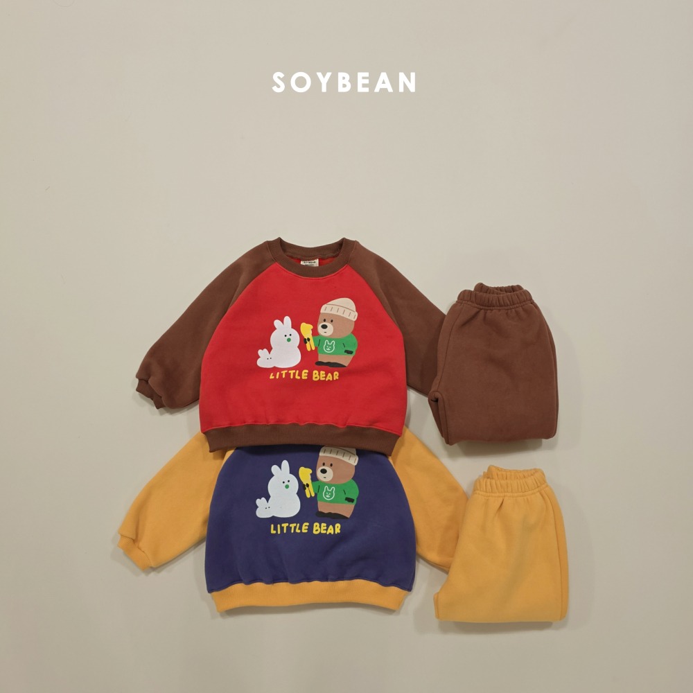 Soybean05｜(75cm-118cm) 雪人小熊撞色套裝
