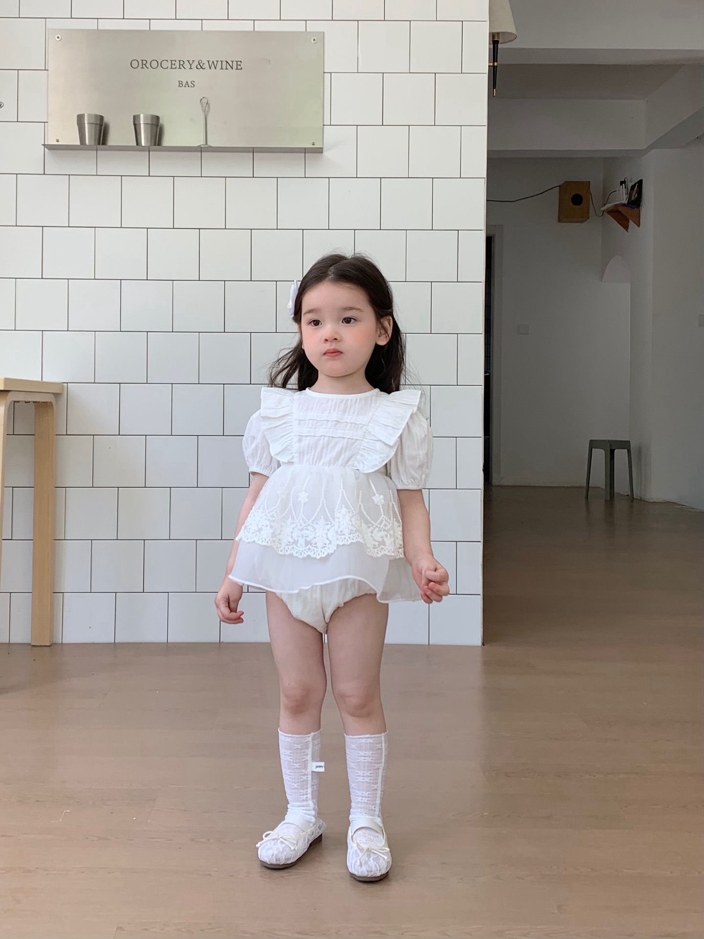 JE37｜(66-90cm) 蕾絲花邊包屁衣