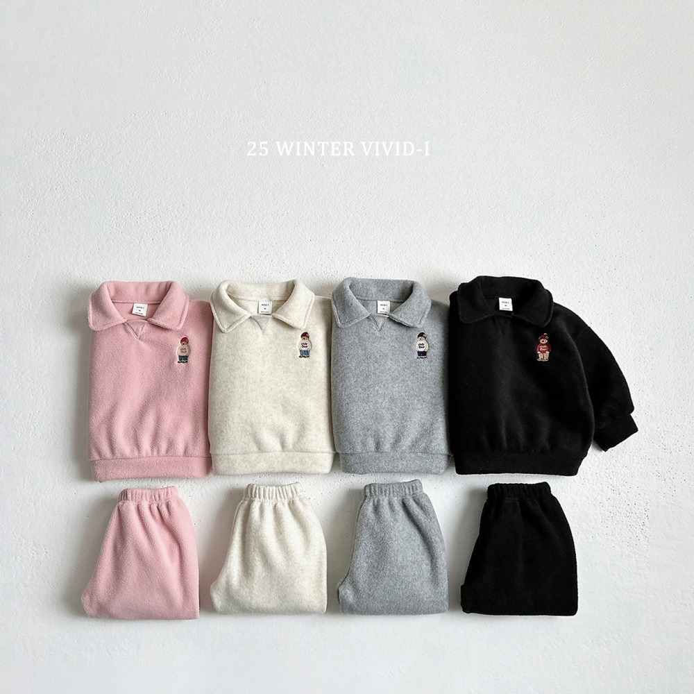 vivid92｜(78cm-125cm) 磨毛小熊休閒套裝